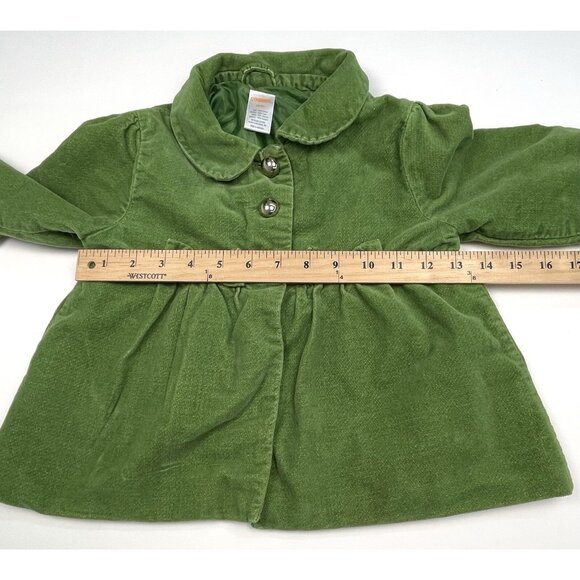 GYMBOREE Girls 4T-5T Fall 2011 Pups & Kisses Green Velvet Corduroy JACKET Coat - Picture 3 of 7